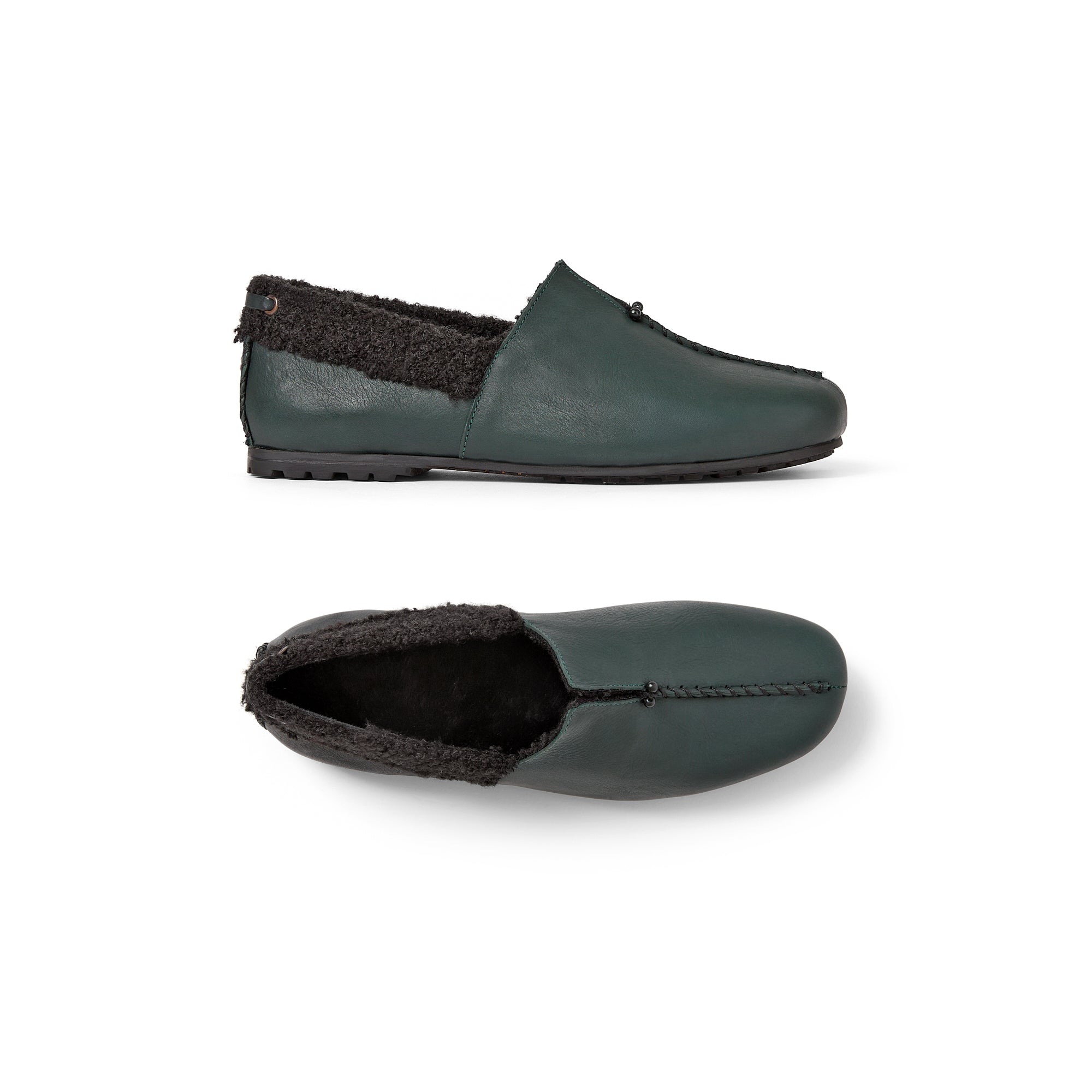 Norton Leather Slipper with Wool Lining