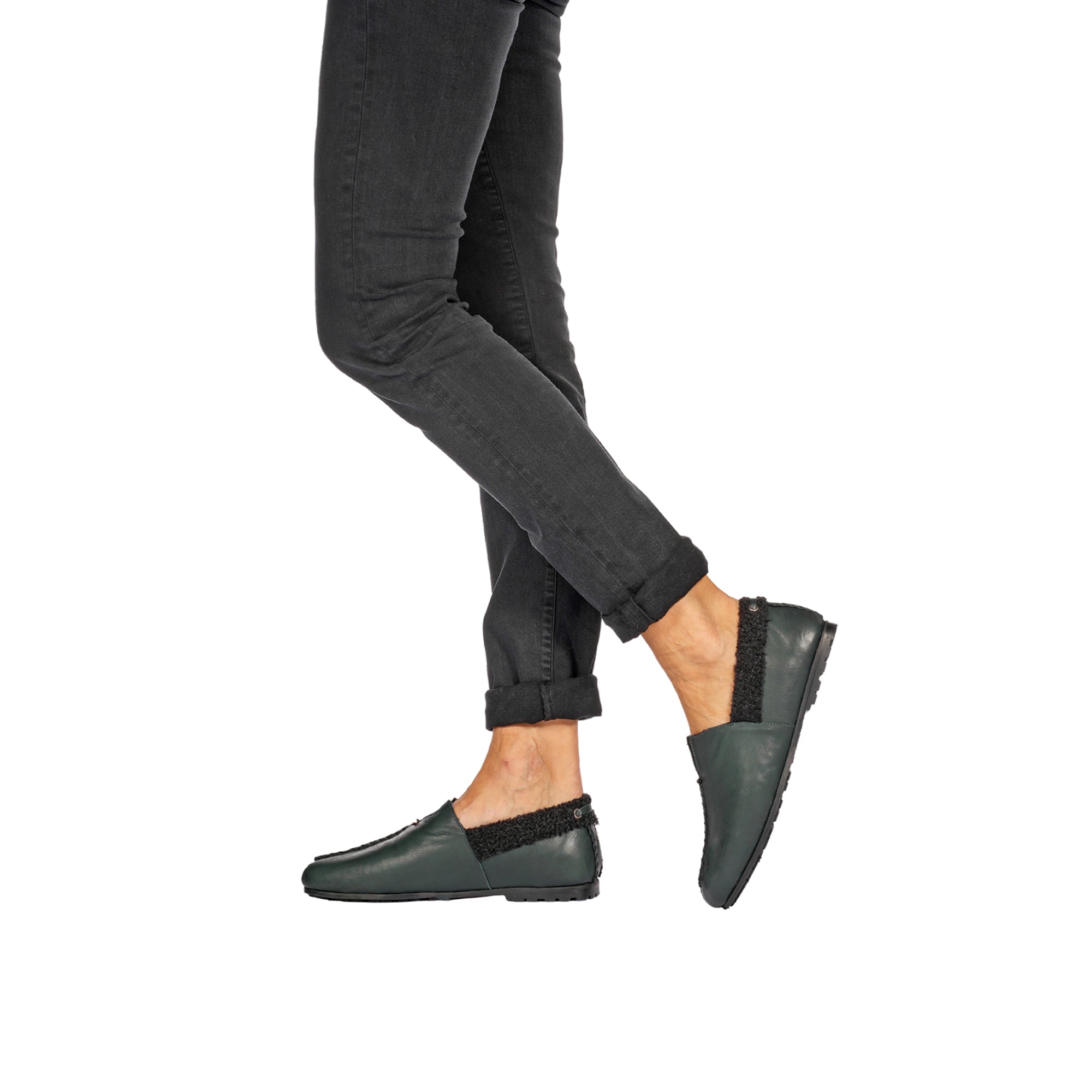 Norton Leather Slipper with Wool Lining