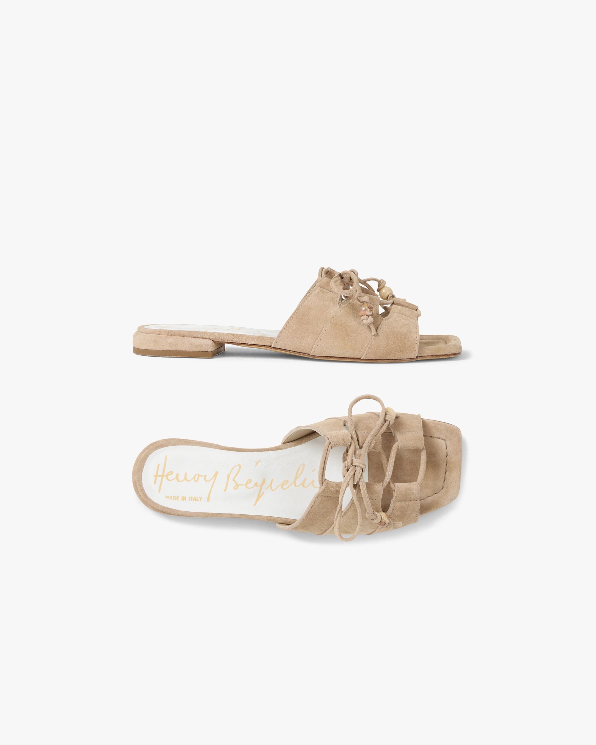 Lace-Up Suede Sandal