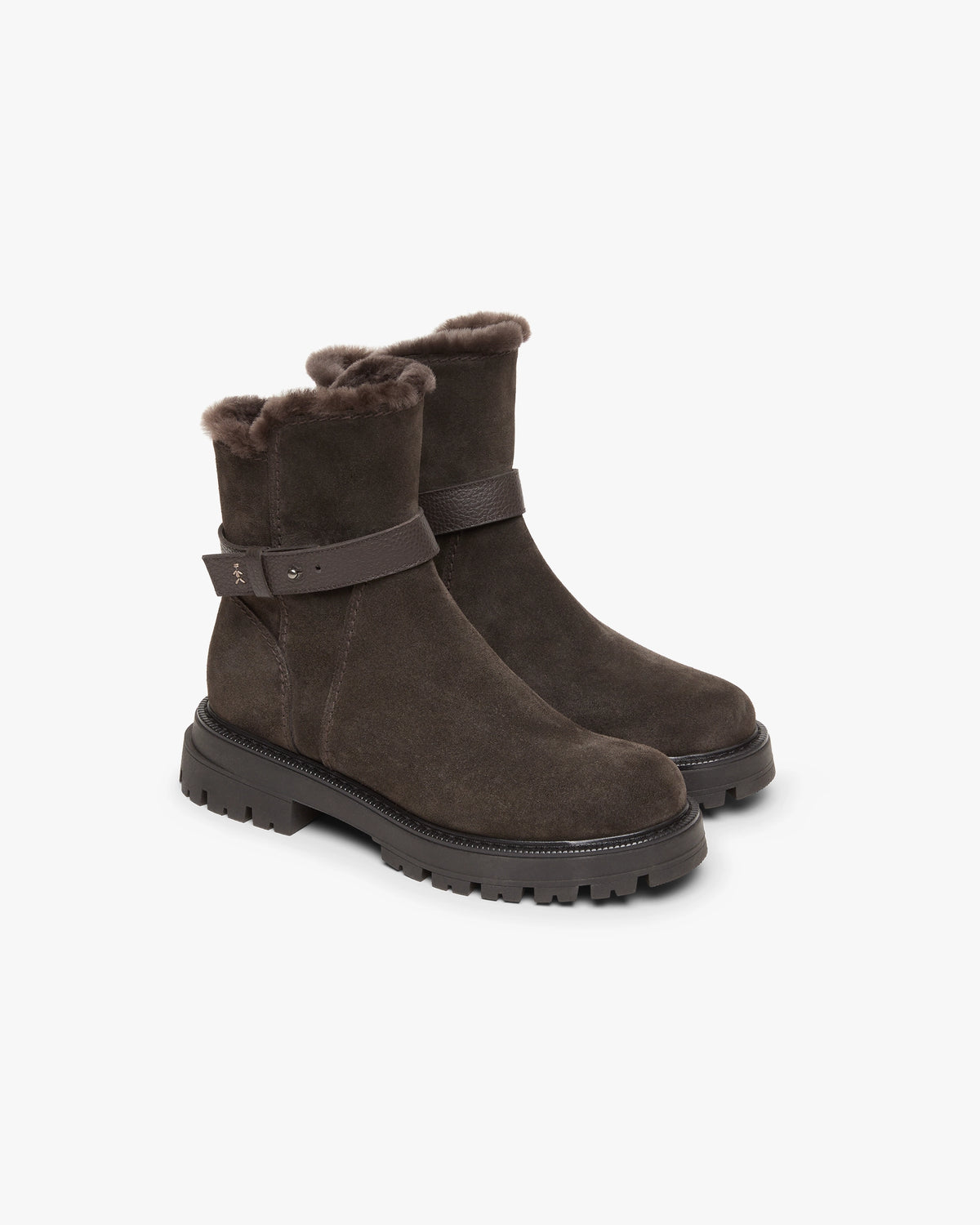 Athena Shearling Suede Ankle Boot
