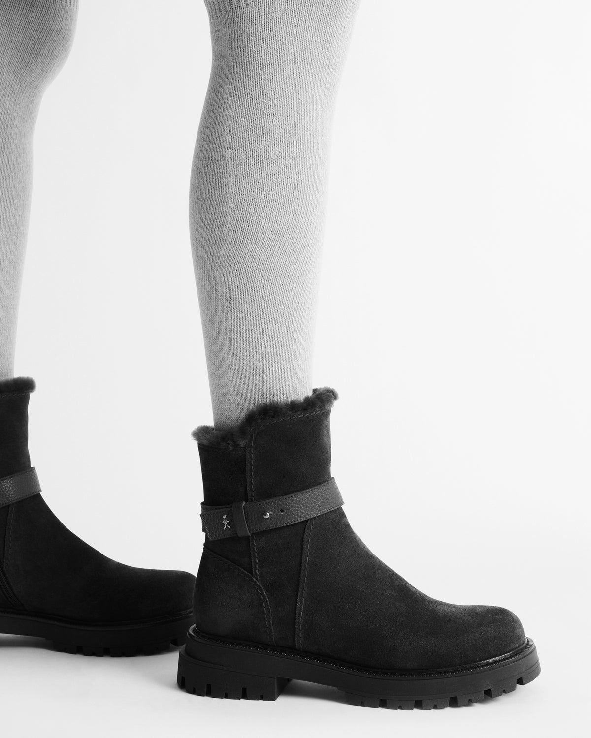 Athena Shearling Suede Ankle Boot