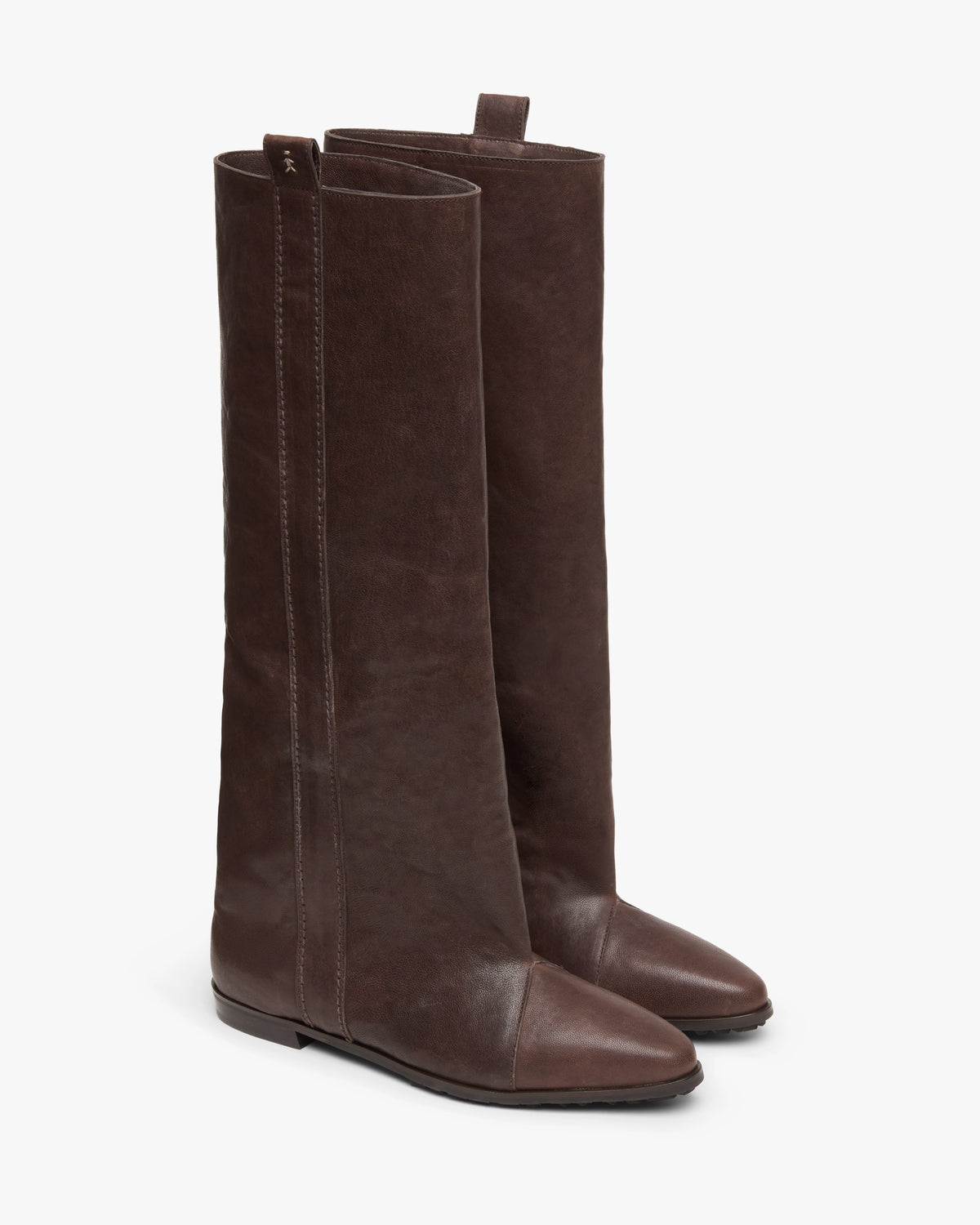Wide-Shaft Leather Boot