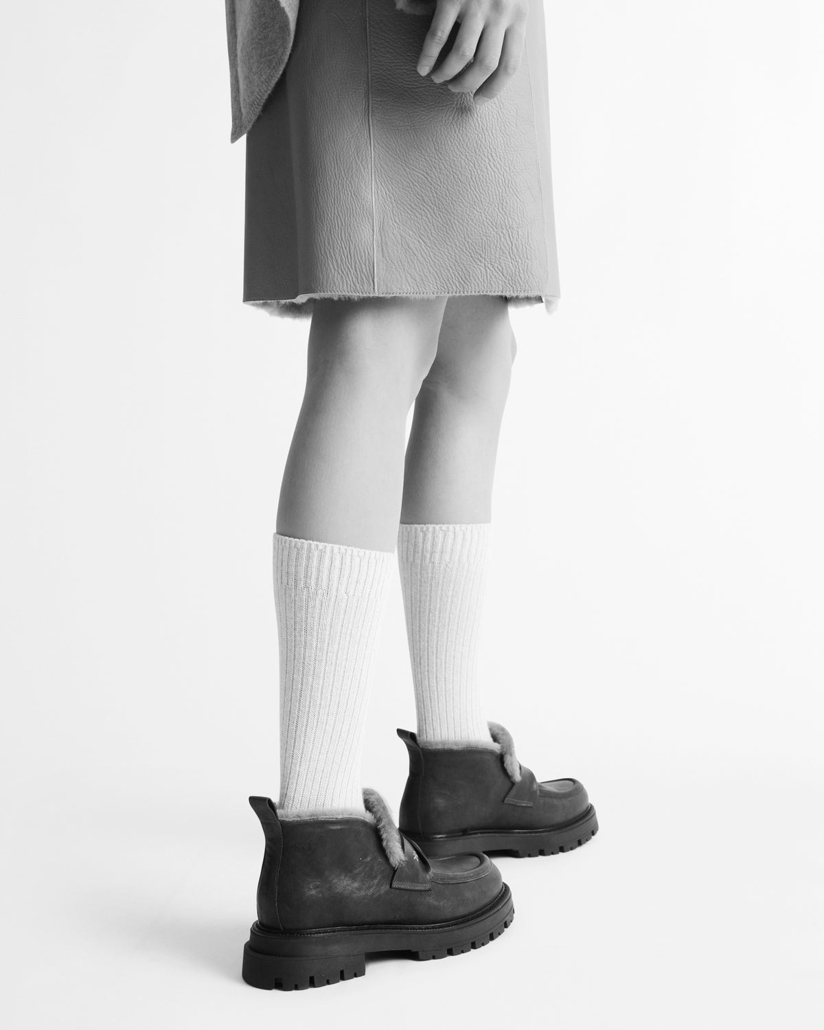 Leather Loafer Ankle Boot