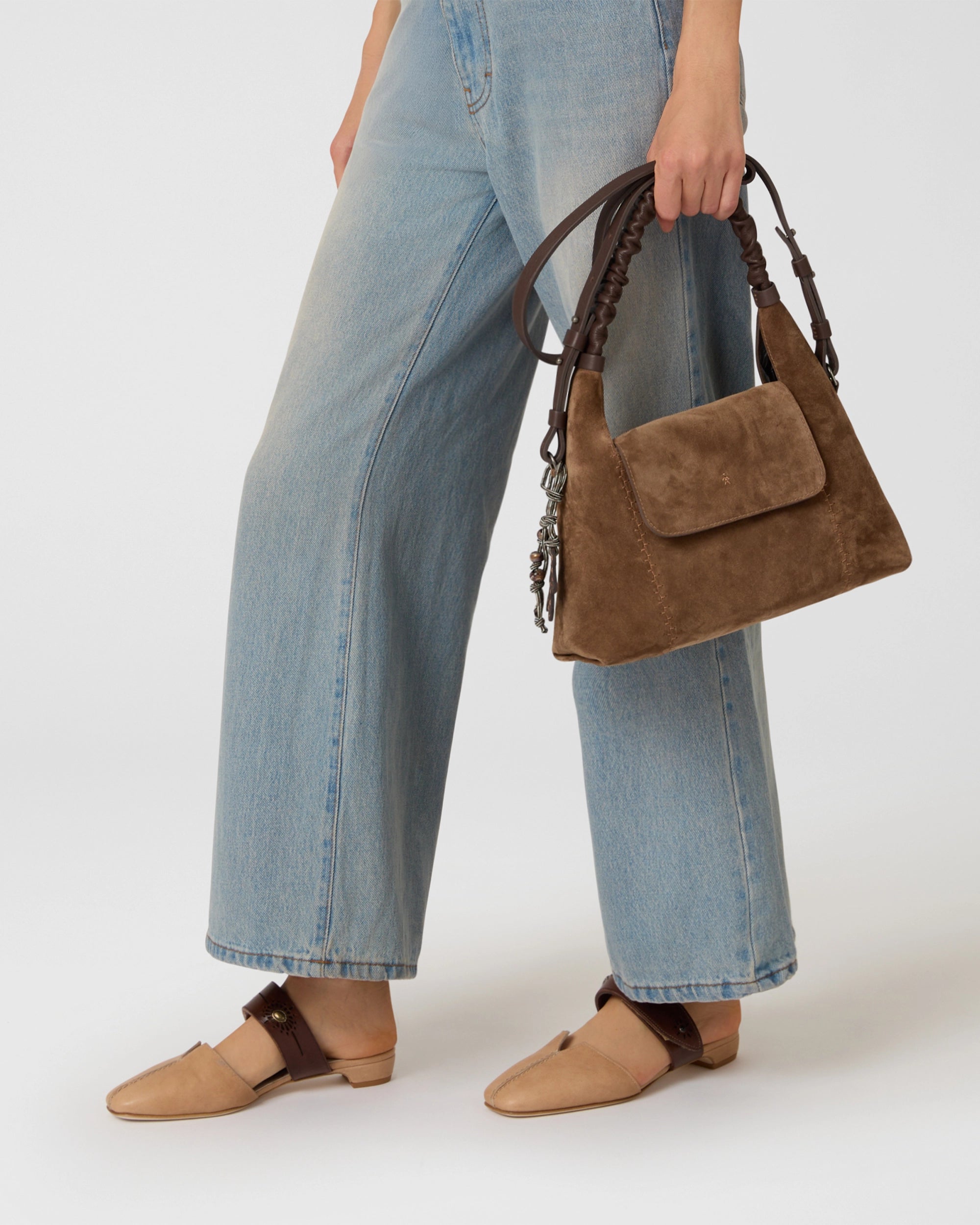 Paige Flap Suede Shoulder Bag