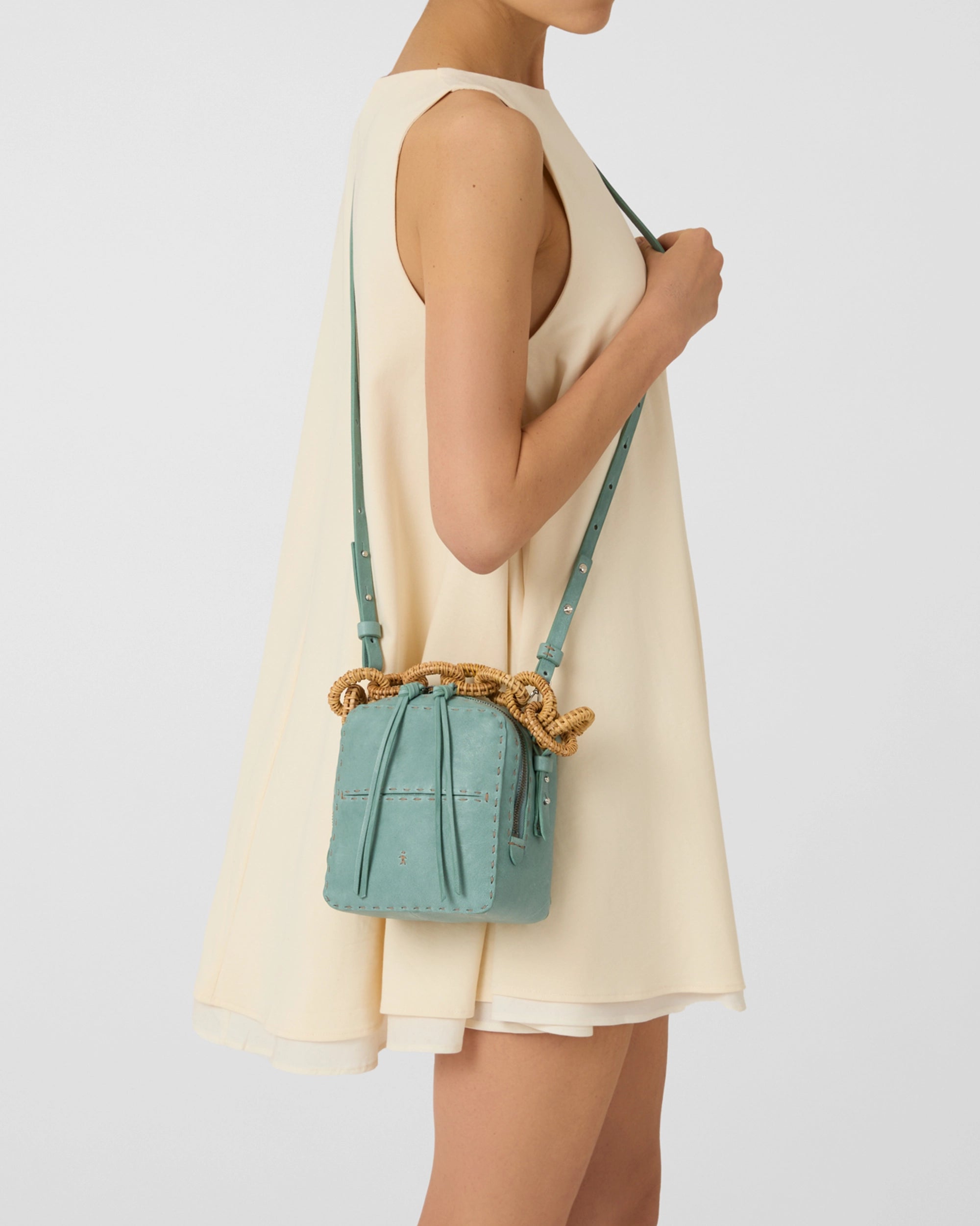 Noah S Raffia Top-Handle Bag