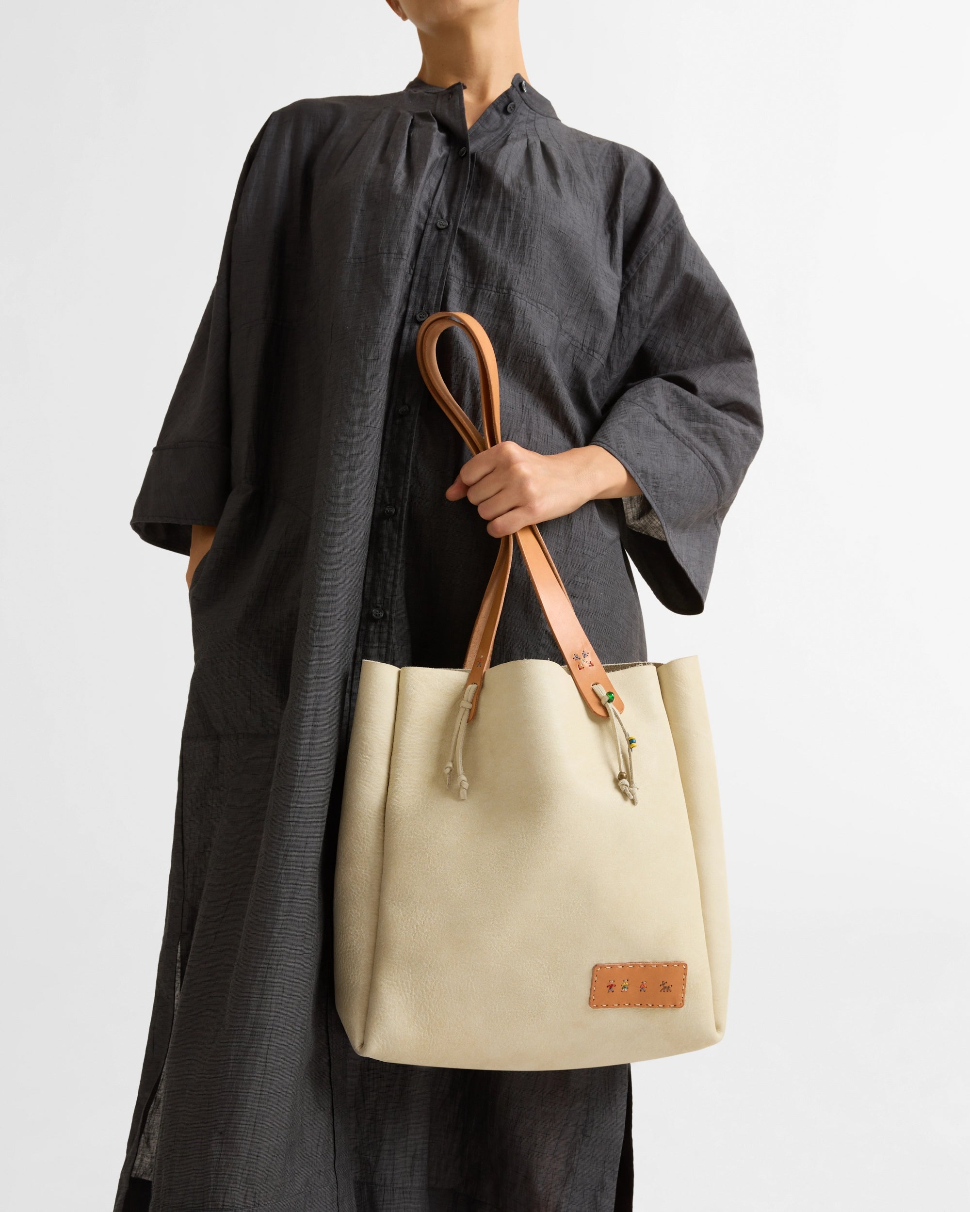 HB x 2Arrows Tote White Leather