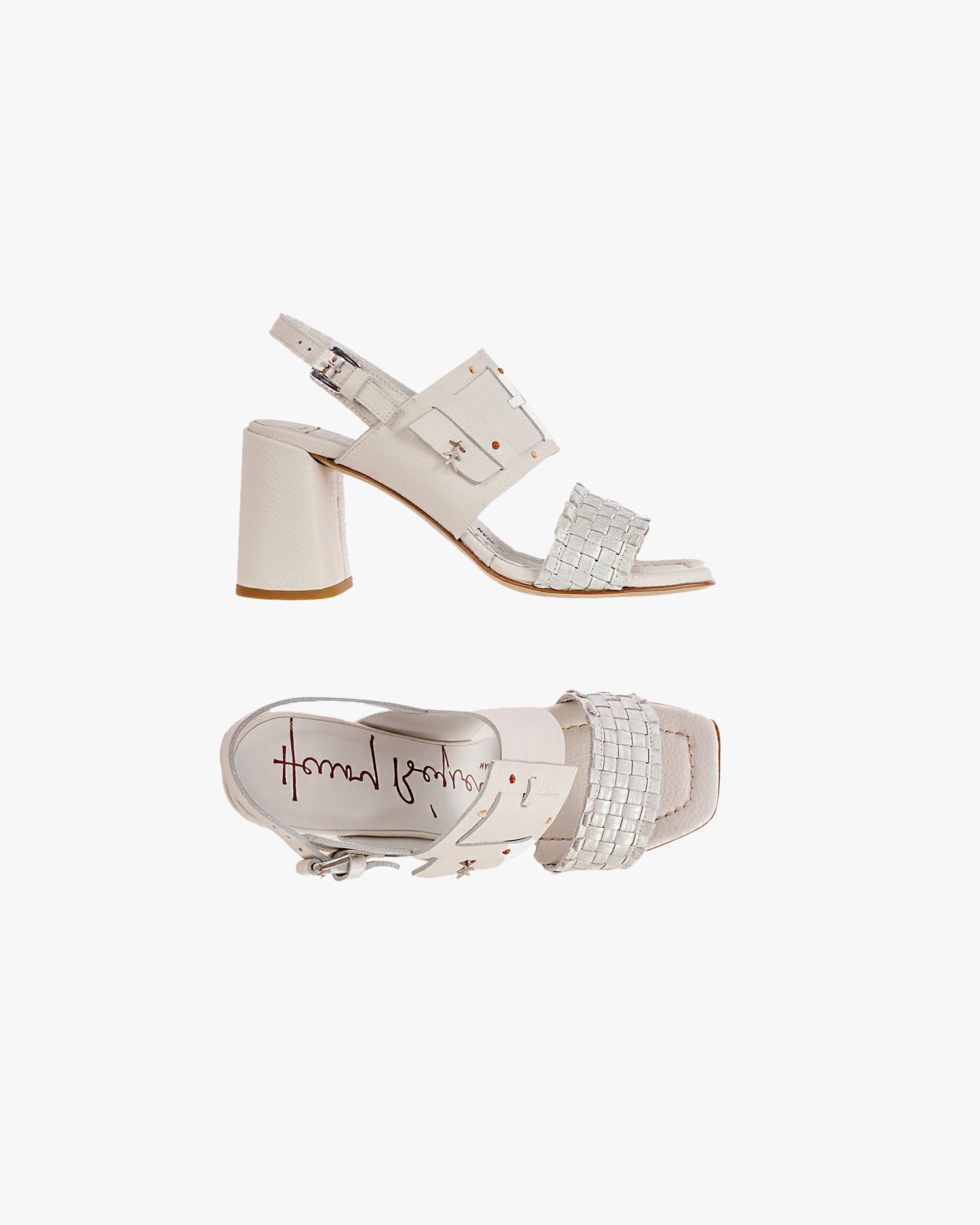 Buckle Heel Sandal Muflone Dama Laminato