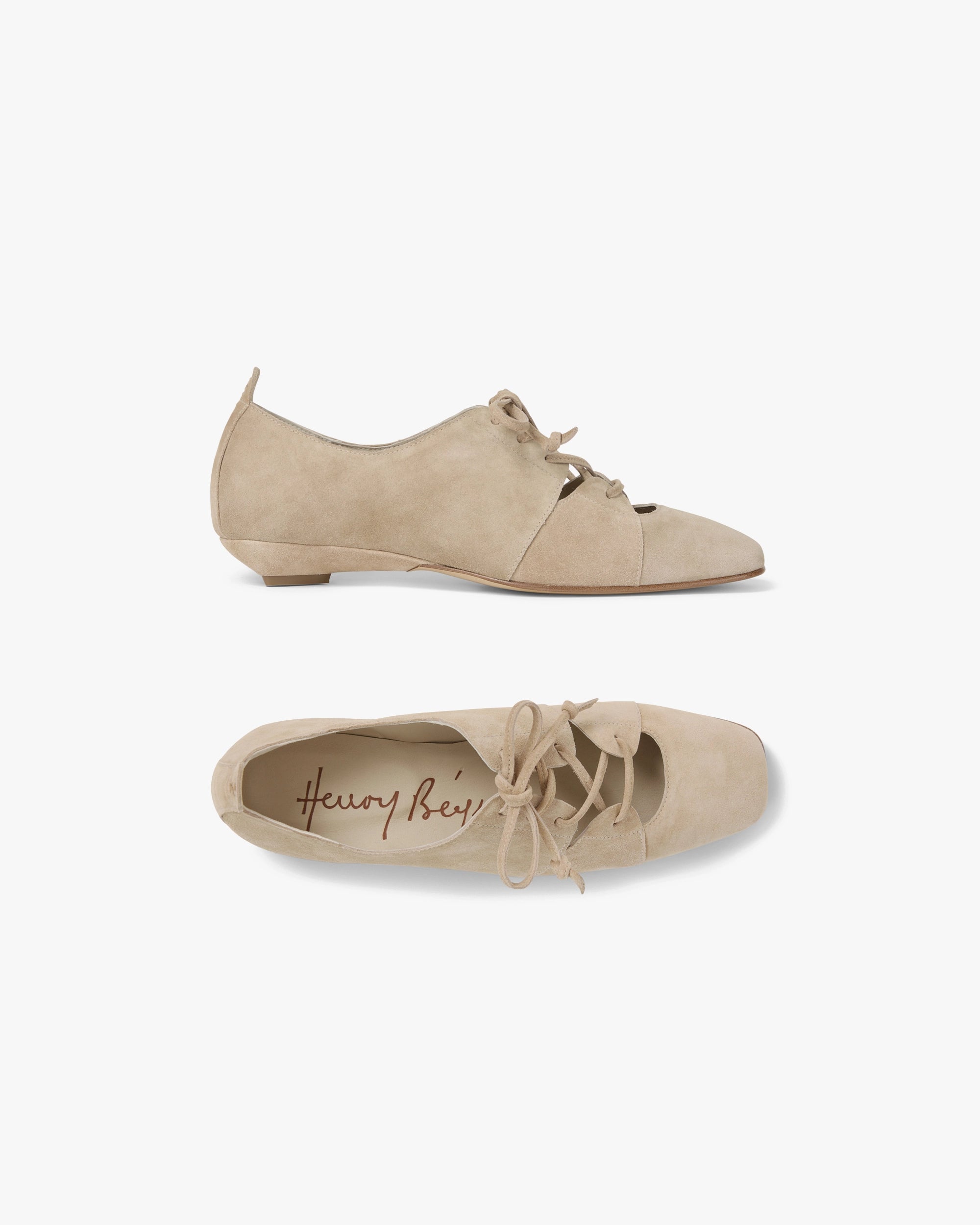 Lace-Up Low Heel Camoscio Vintage