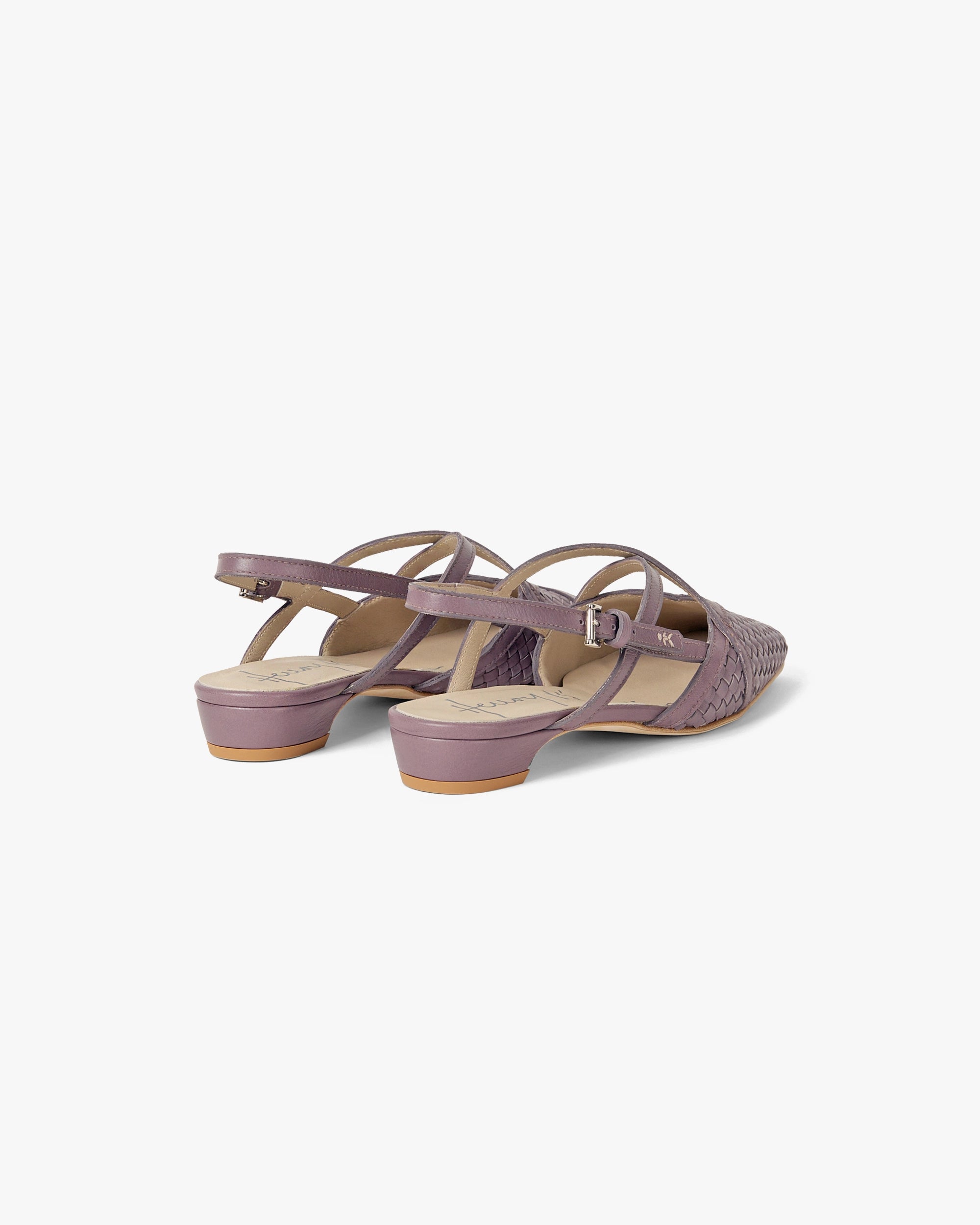 Woven Leather Slingback Flat