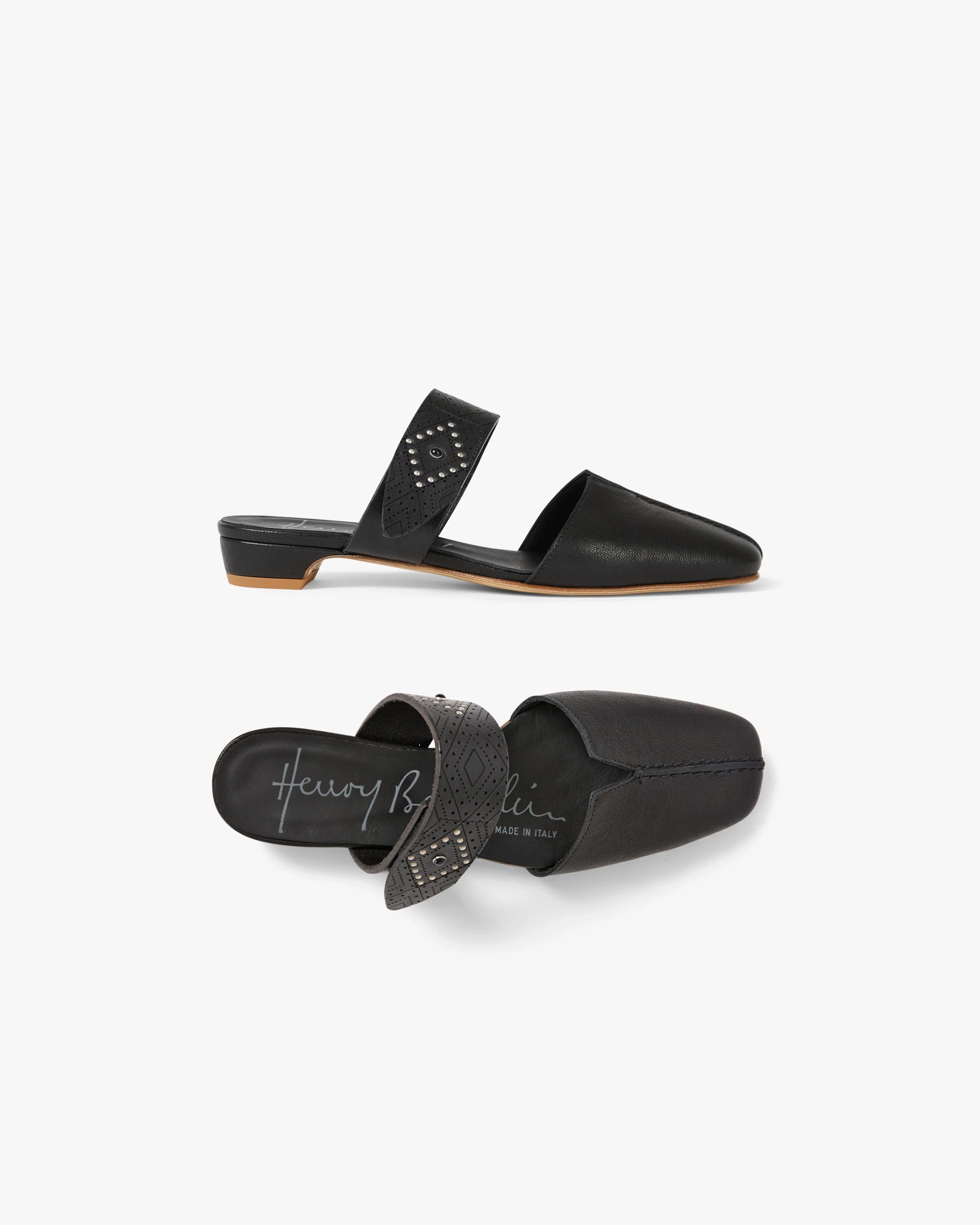 Embellished Leather Mule