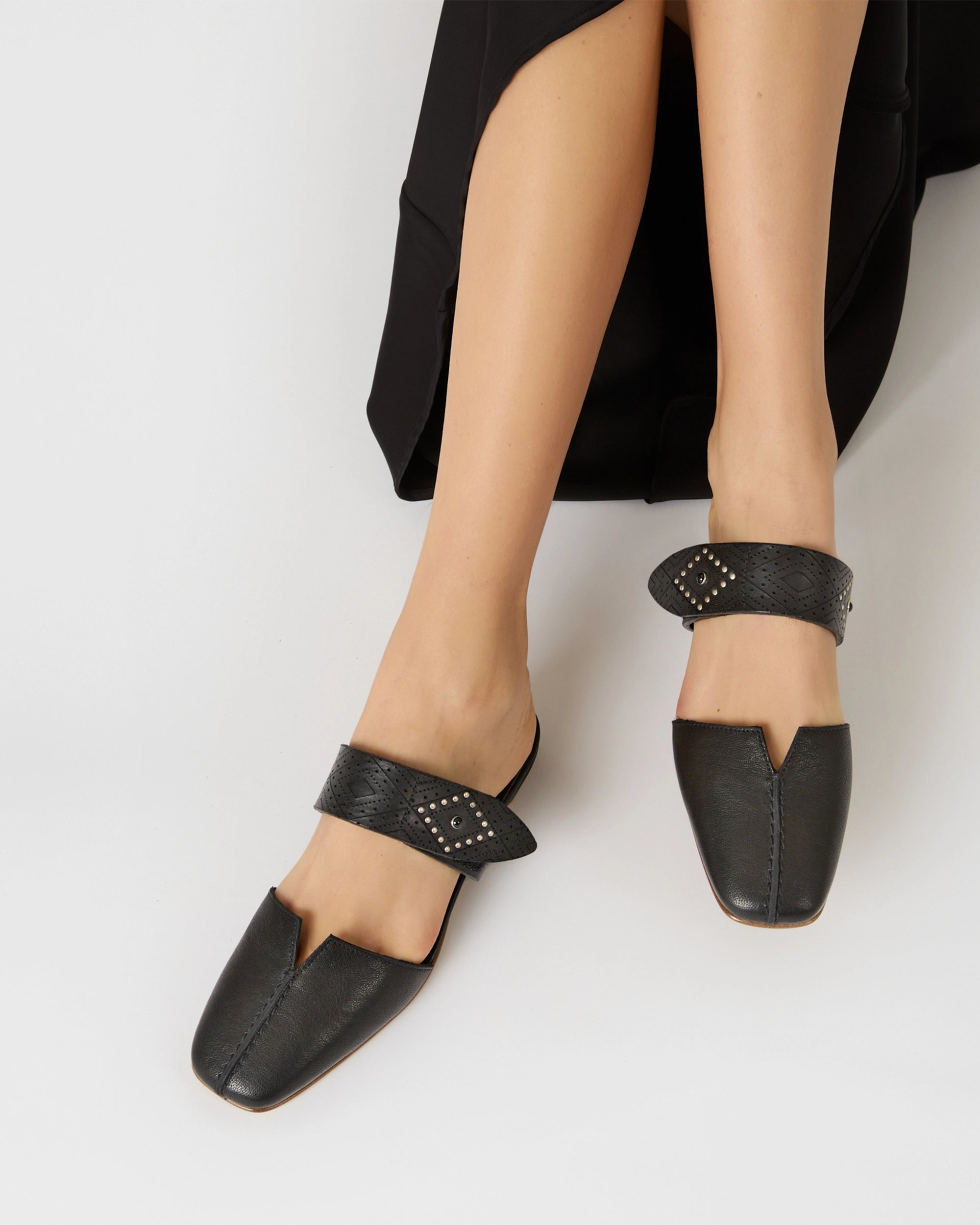 Embellished Leather Mule