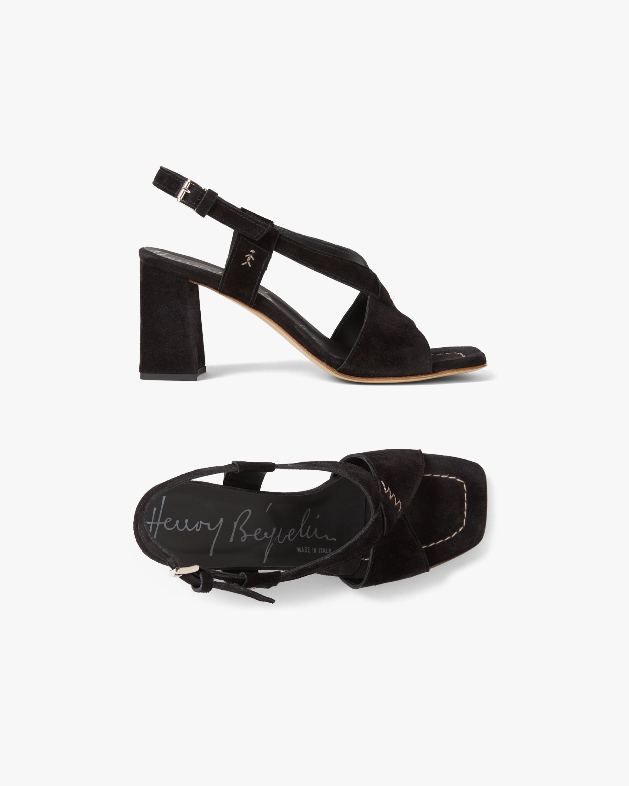 Cross-Strap Heeled Sandal
