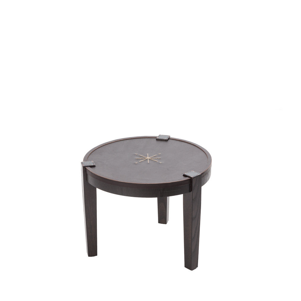 Coffee Table Rotondo Cuoio Brown