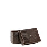 Scatola Liscia M Printed Crocodile Brown