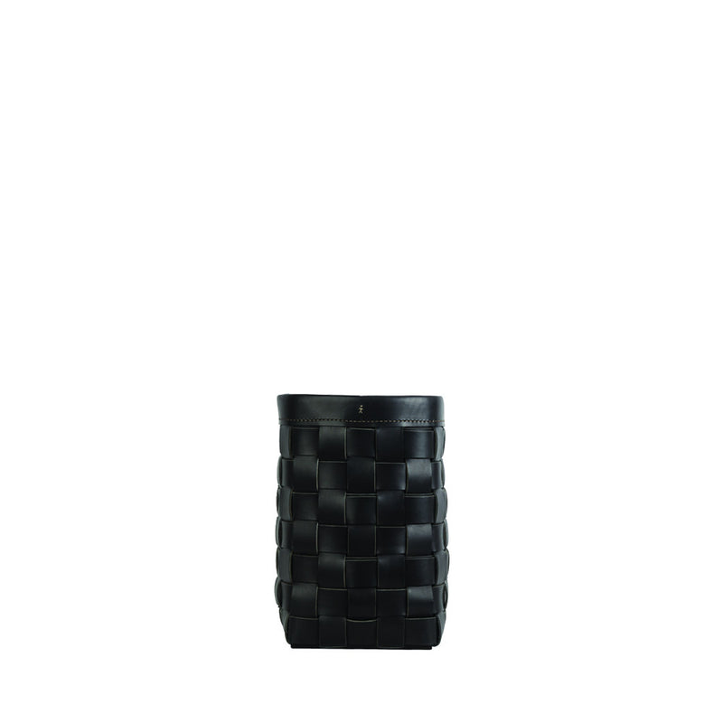 Cesta Figaro Leather Strap Large Basket Black