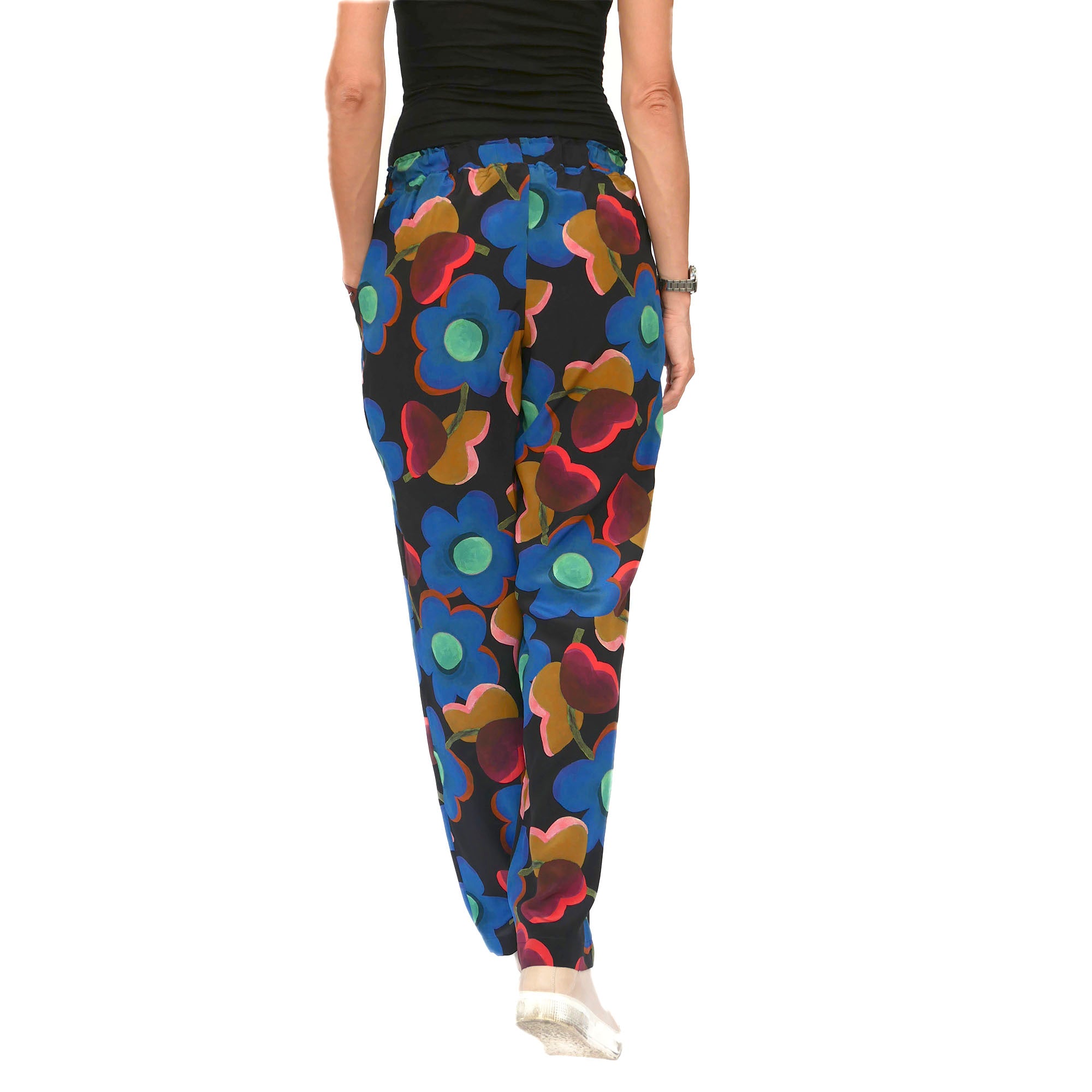 Blooming Silk Pull-On Pants