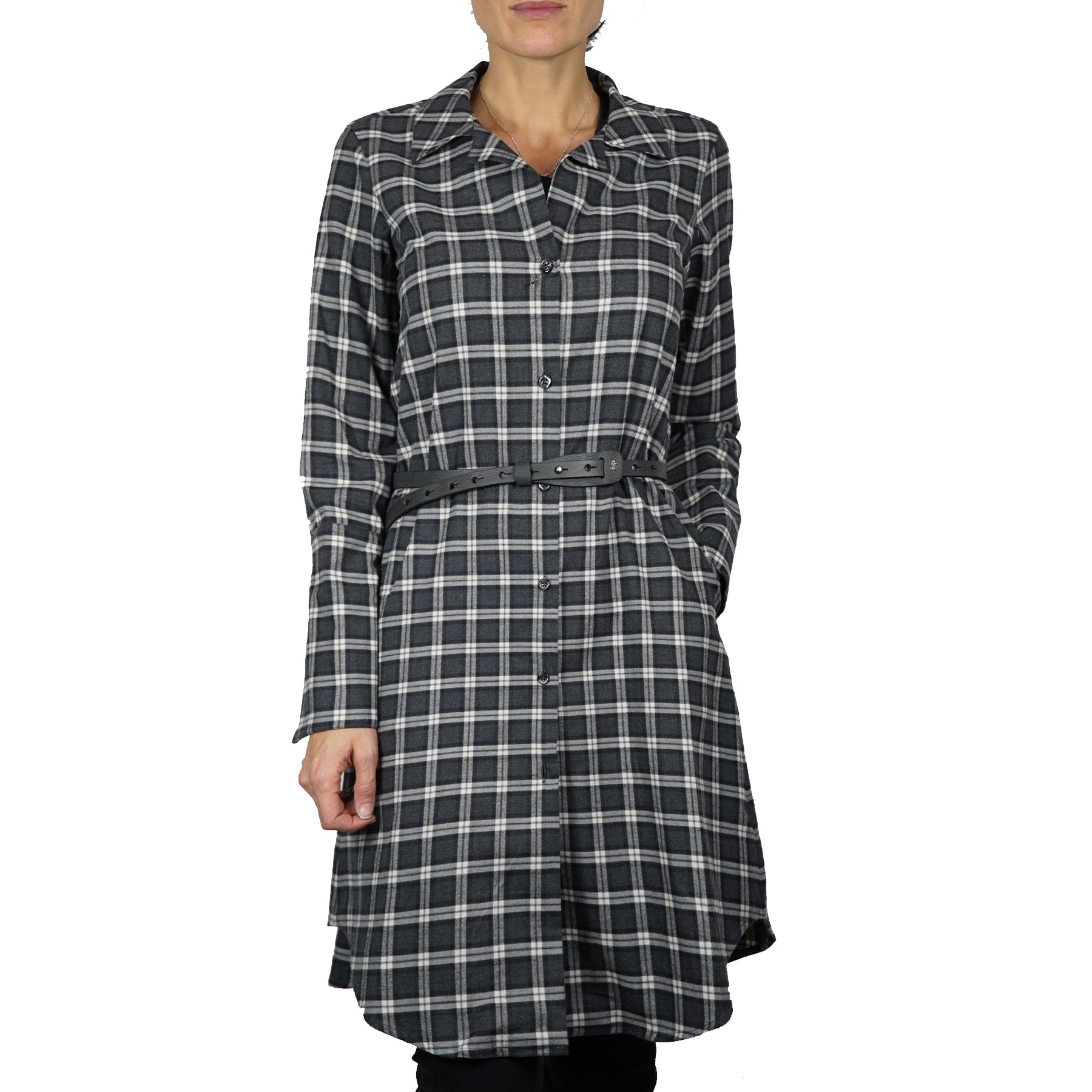 Shirt Dress Cotton Black