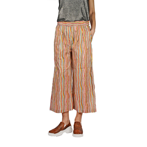 Pantaloni di cotone Etnico Multicolor