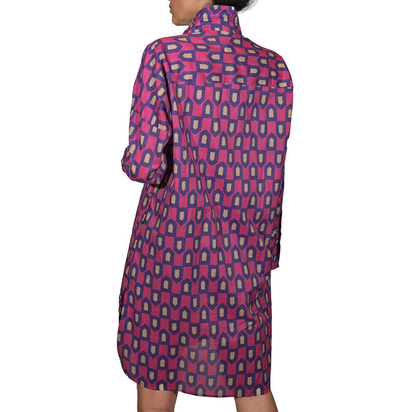Printed Cotton Trench/Dress Purple