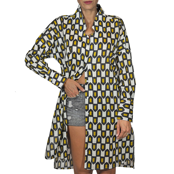 Printed Cotton Trench/Dress White