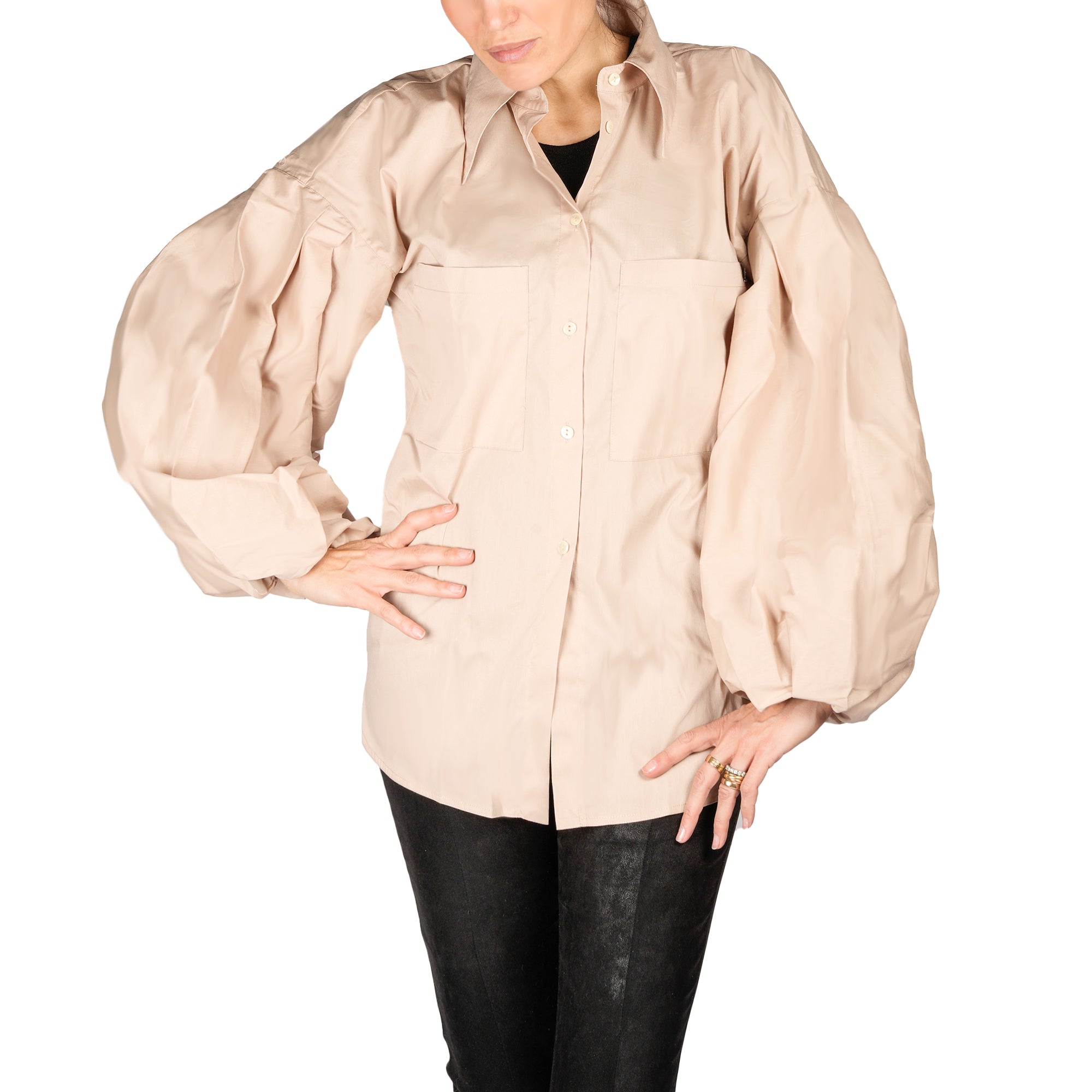 Camicia in cotone beige