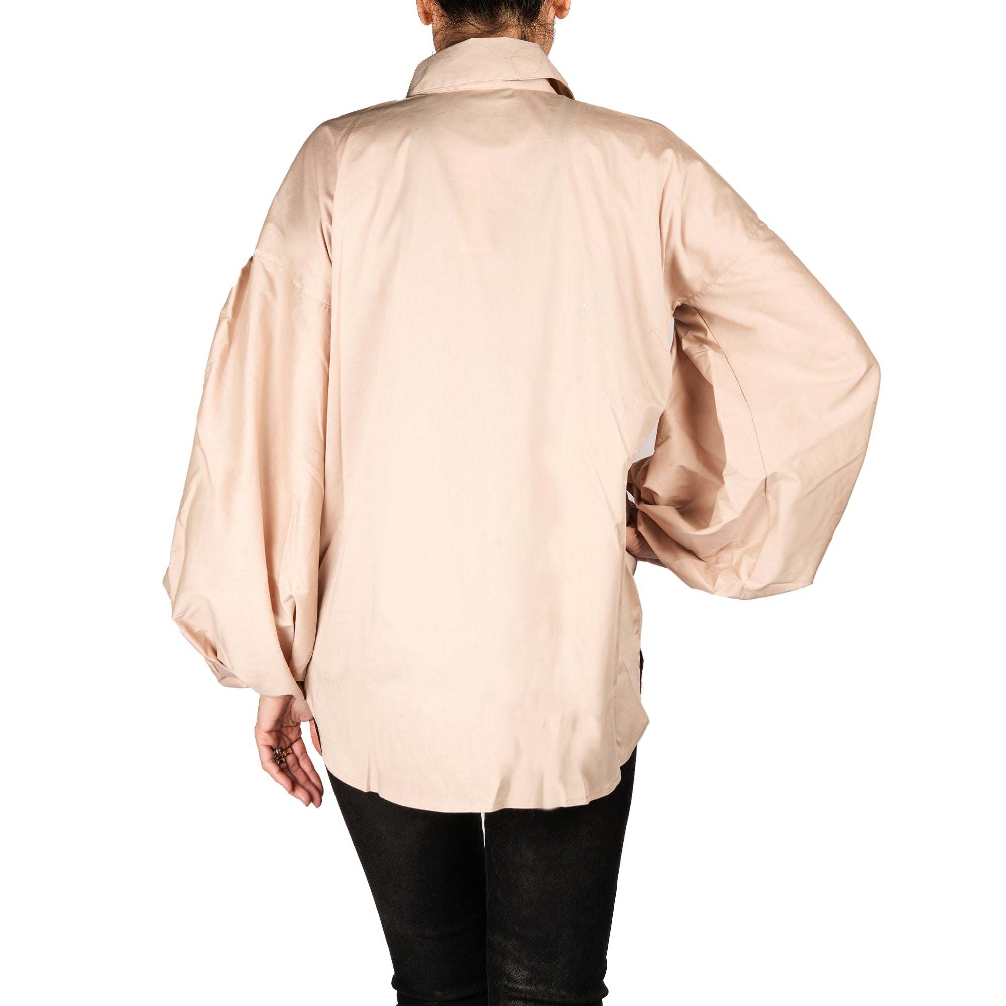 Camicia in cotone beige