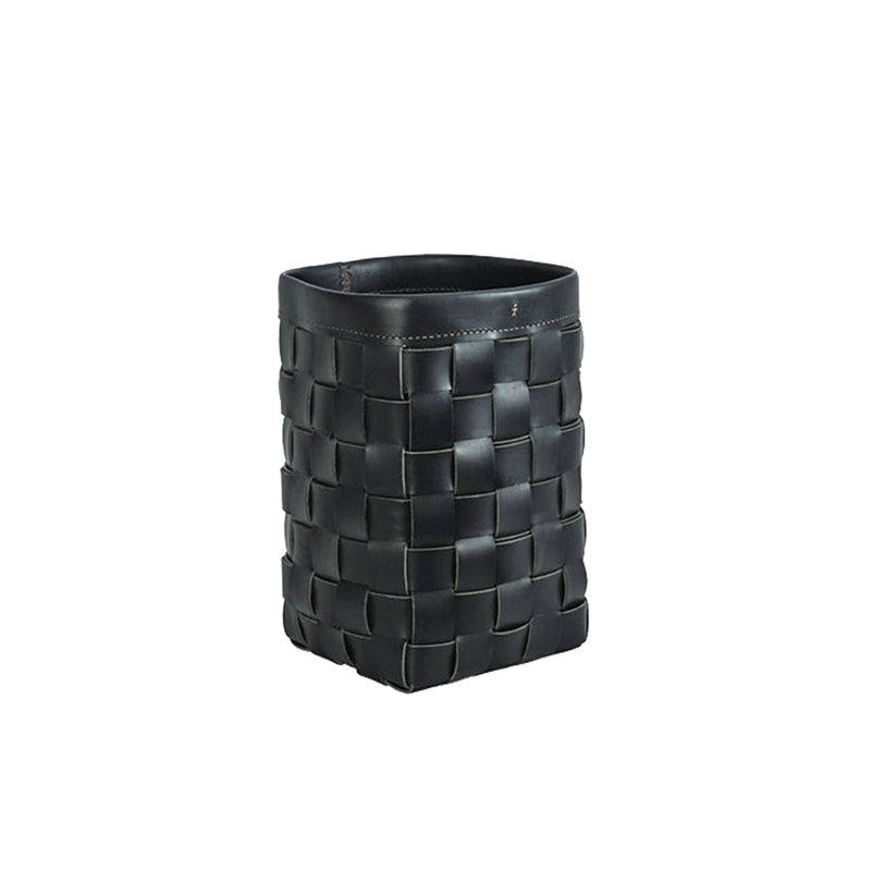 Cesta Figaro Leather Strap Large Basket Black