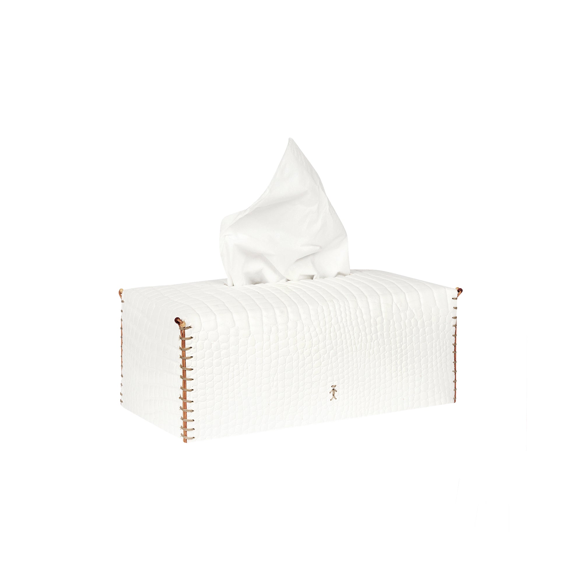 Kleenex Box Printed Croco White