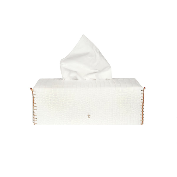 Kleenex Box Printed Croco White