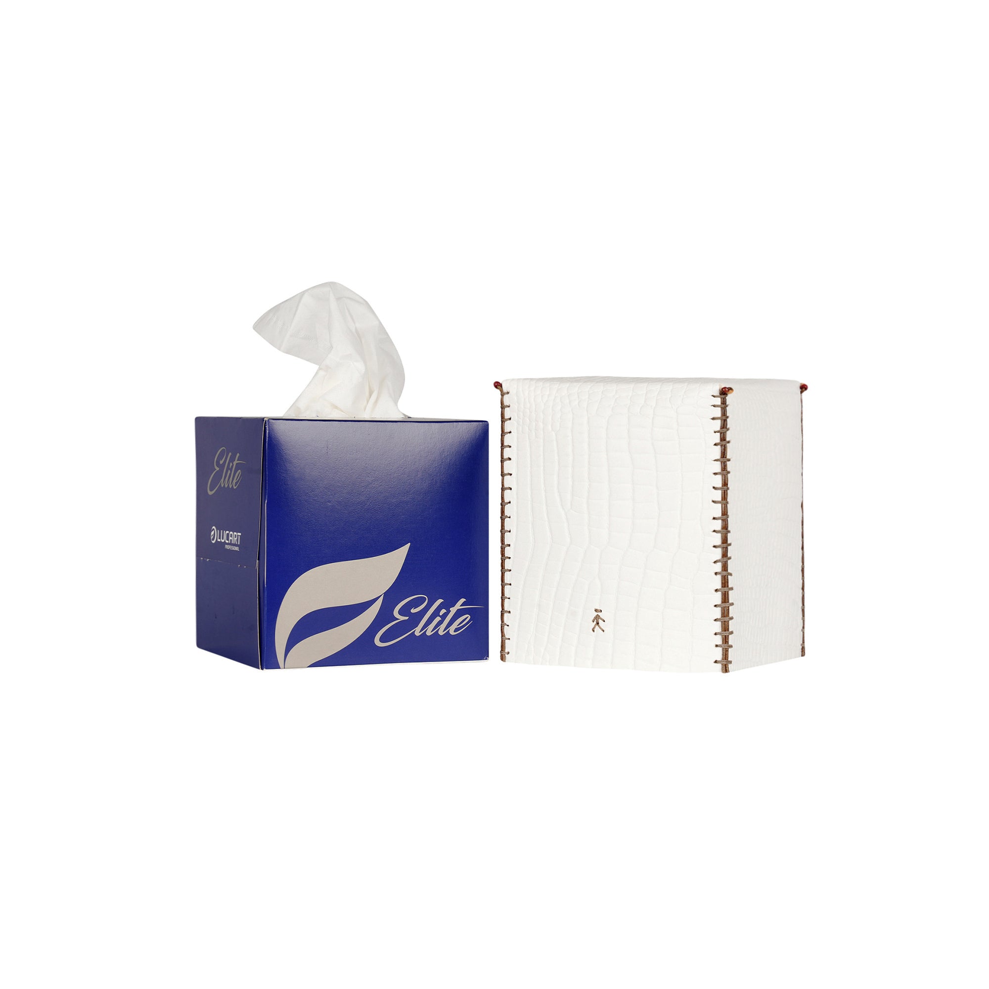 Kleenex Box Square Croco White