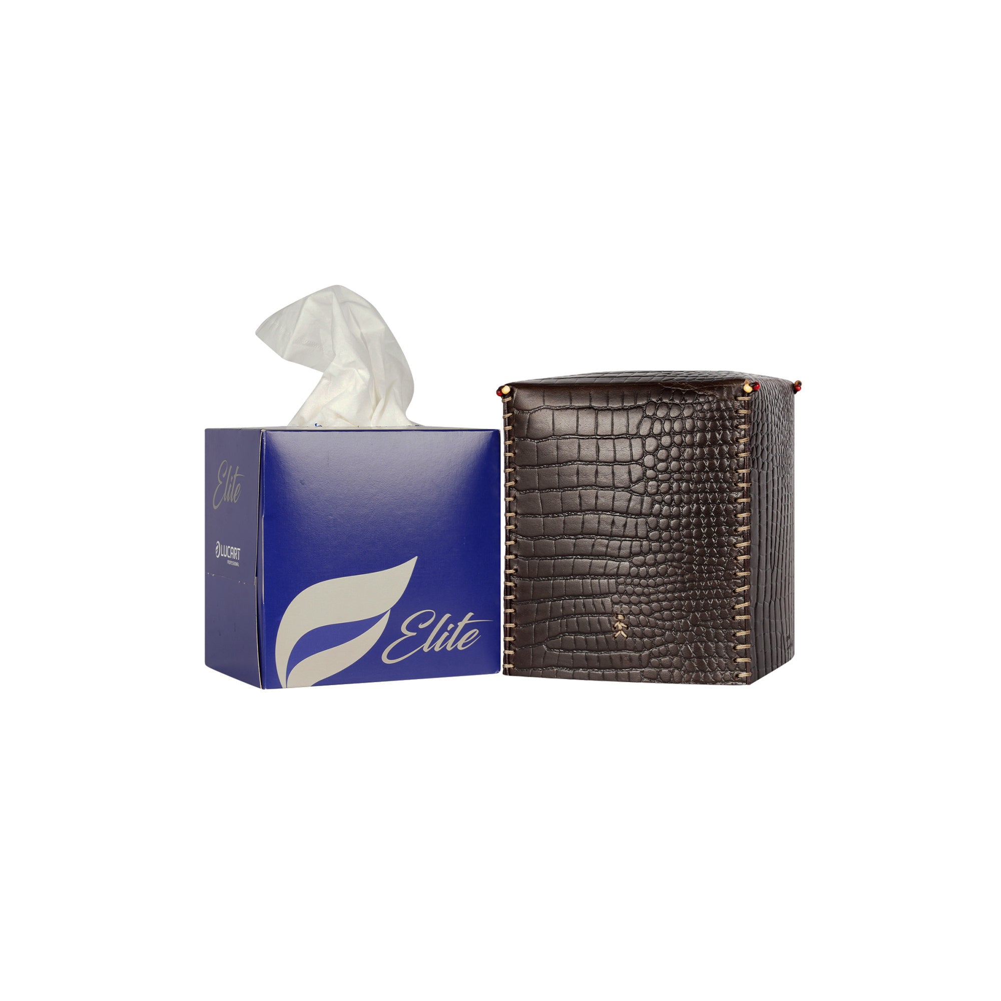 Kleenex Box Square Croco Ebano