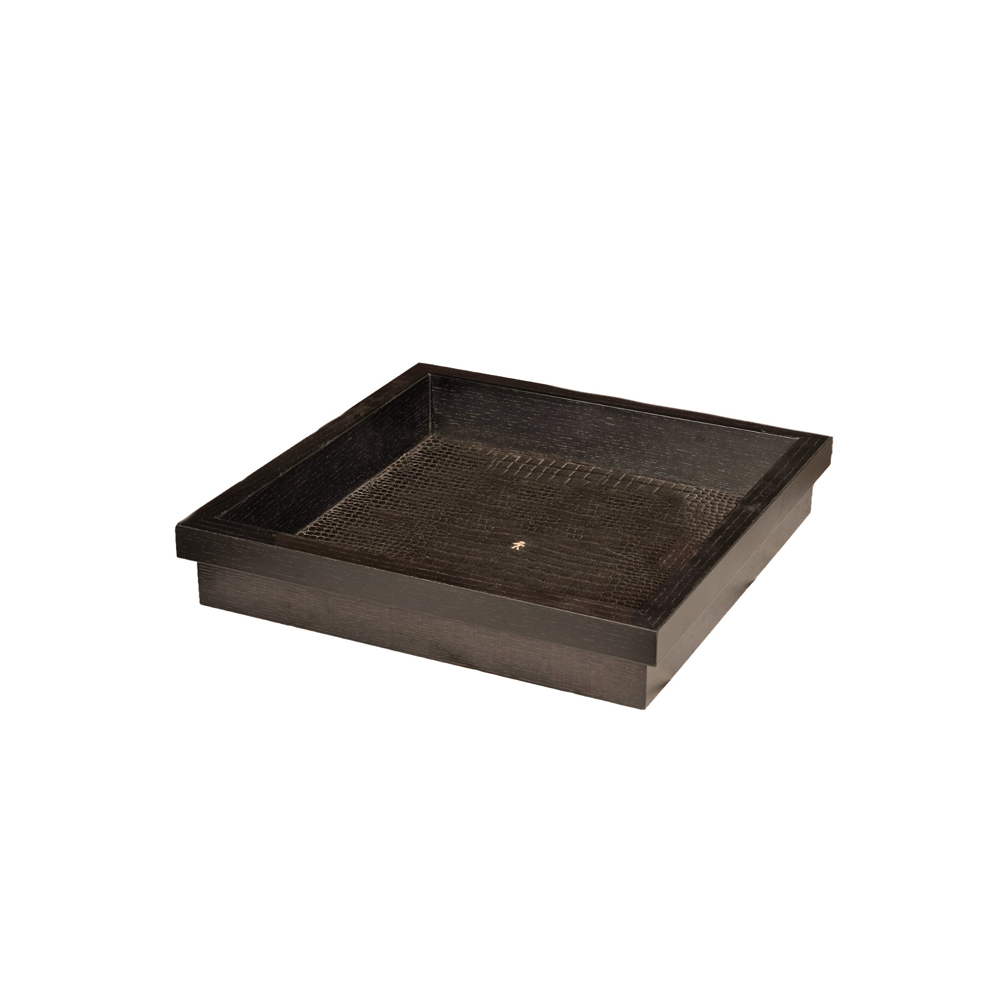 Square Wood Tray Dark Brown