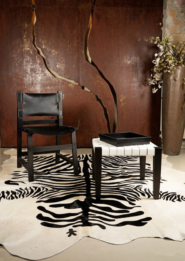 Zebra White & Black Rug