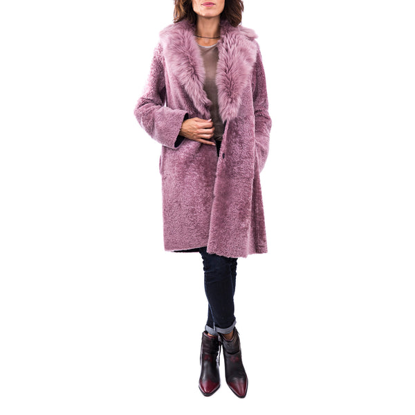 Cappotto reversibile con collo sciallato Merinillo Pacaja Cassis