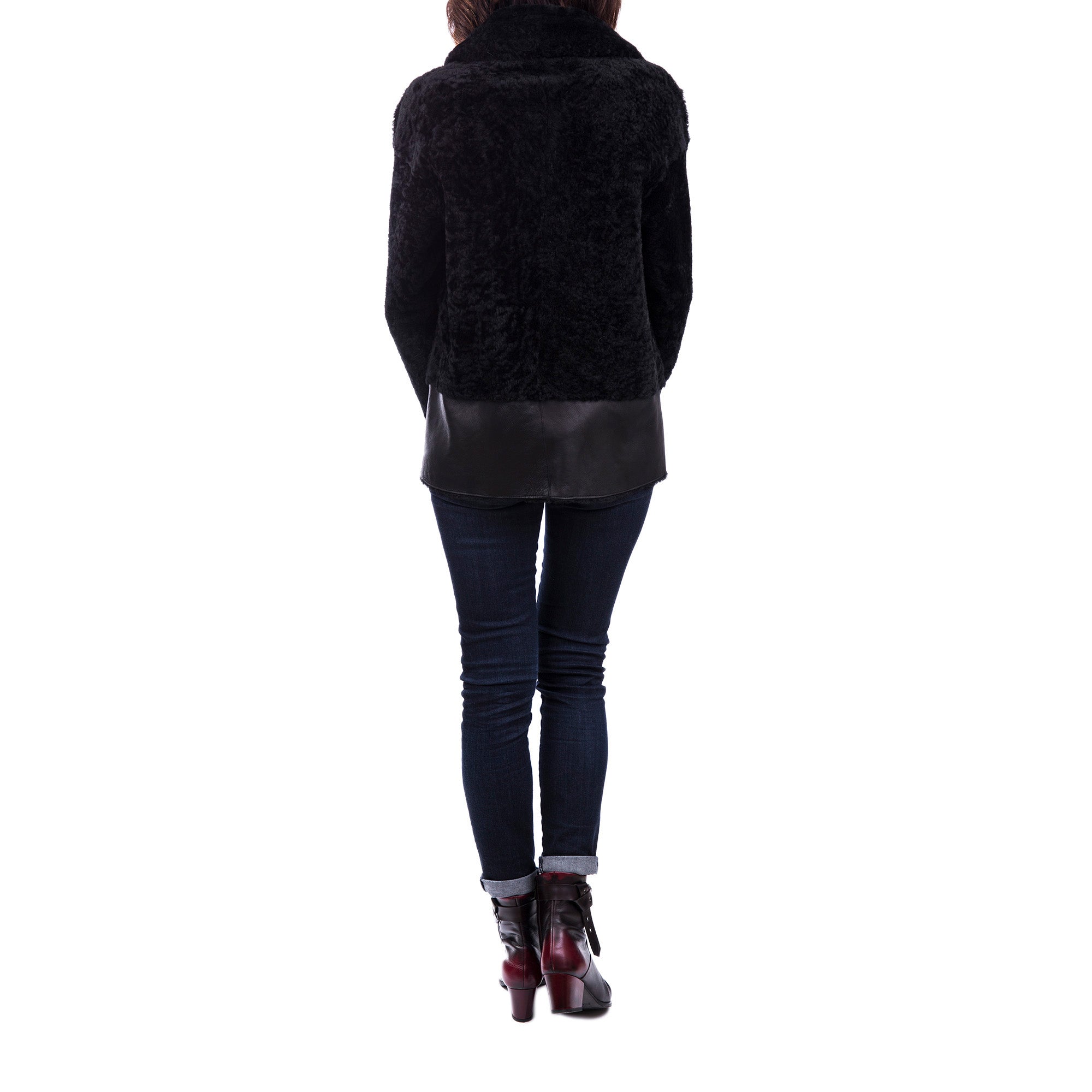 Reversible Lamb Jacket with Fur Pacaja Nero