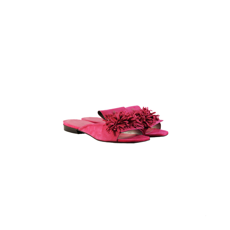 Slipper Flowers Suede Fuxia