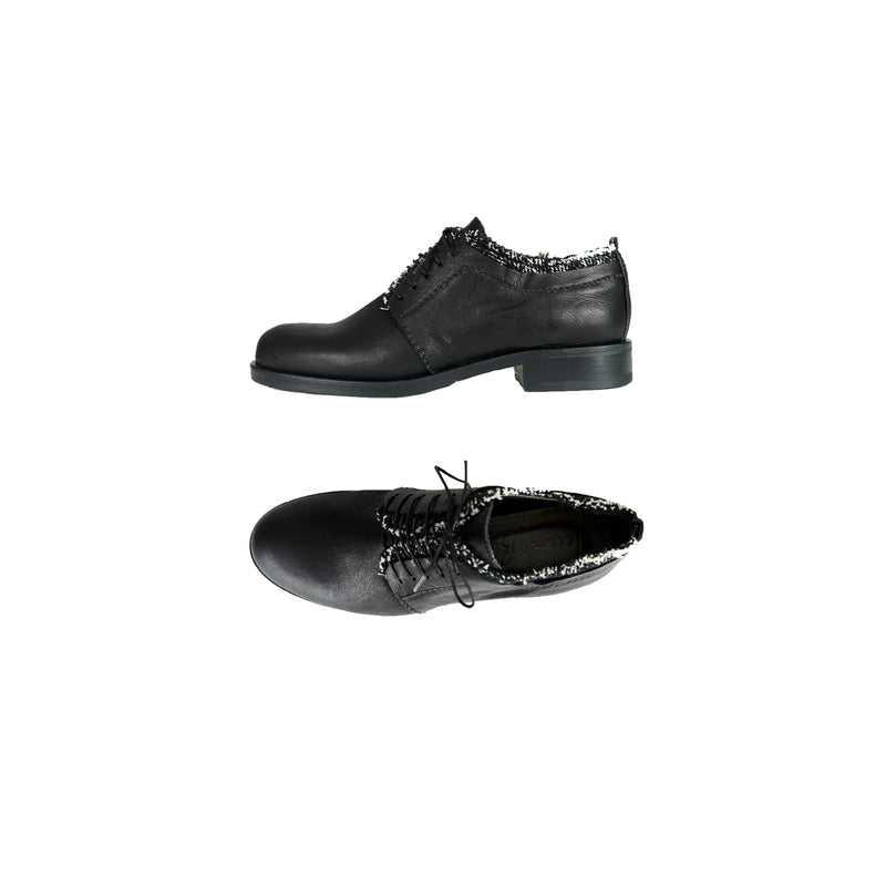 Tweed Lace-Up Shoes Messico Black
