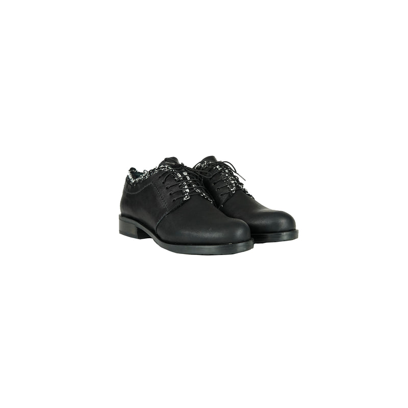 Tweed Lace-Up Shoes Messico Black