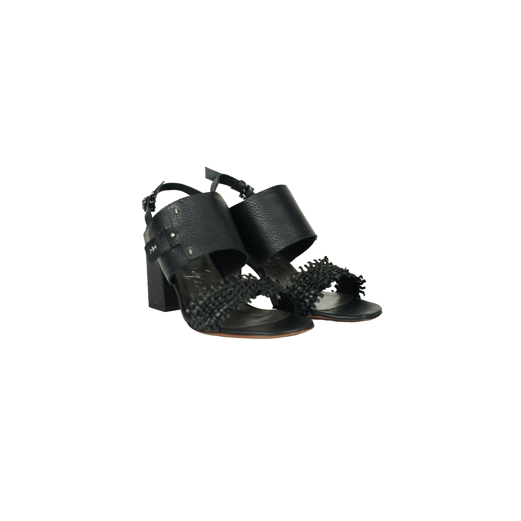 Sandal Intreccio Madreperla Black