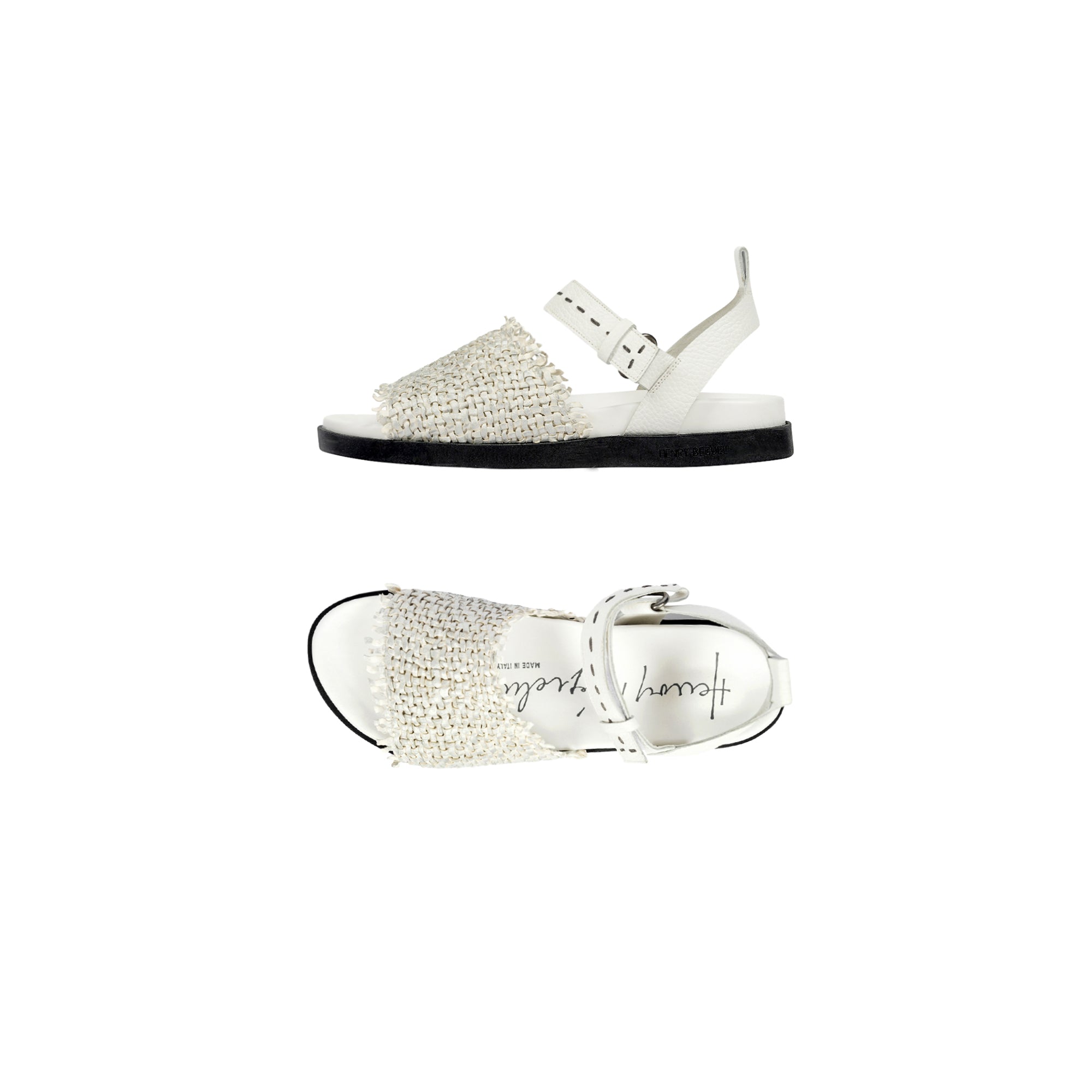 Sandal Intreccio Madreperla Chalk White