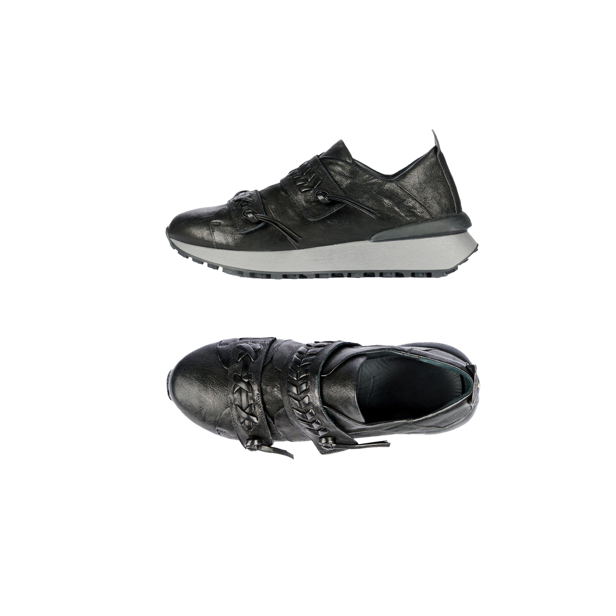 Sneaker Ricamo Vegetal Wash Nero