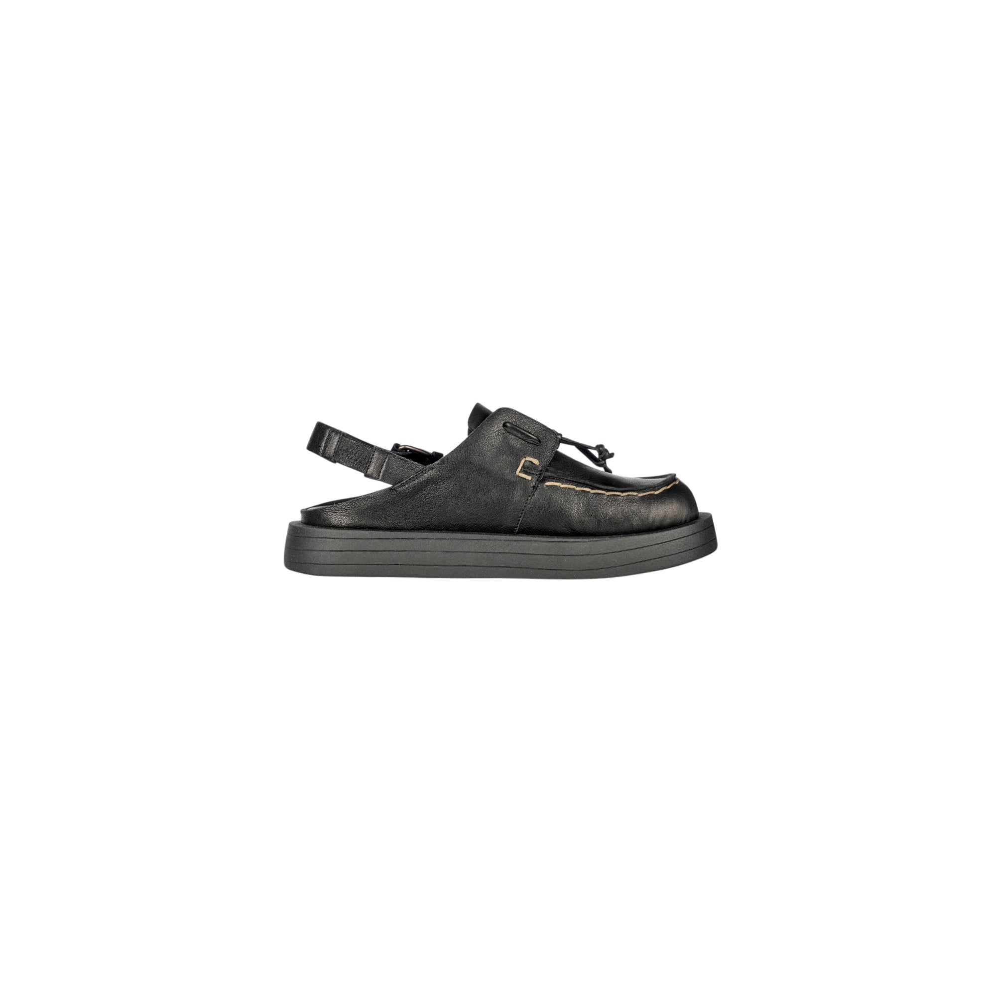 Open Back Moccasin Old Iron black