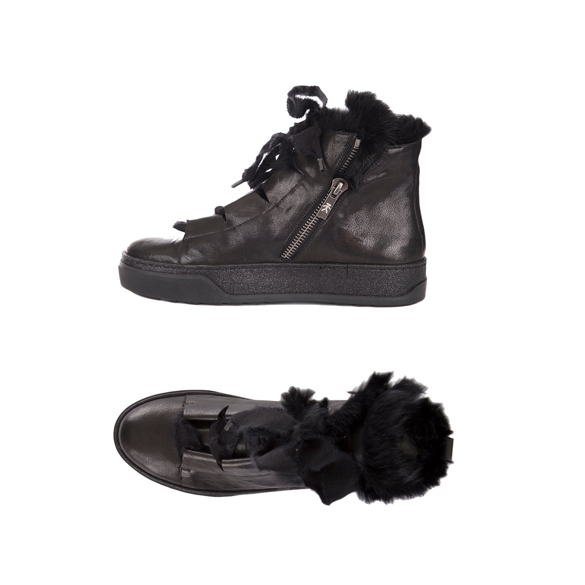 Sneaker alta Fur Metal Wash Nero