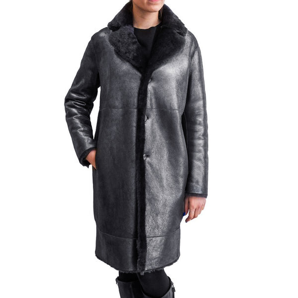 Reversible Coat Metallic Dark Grey