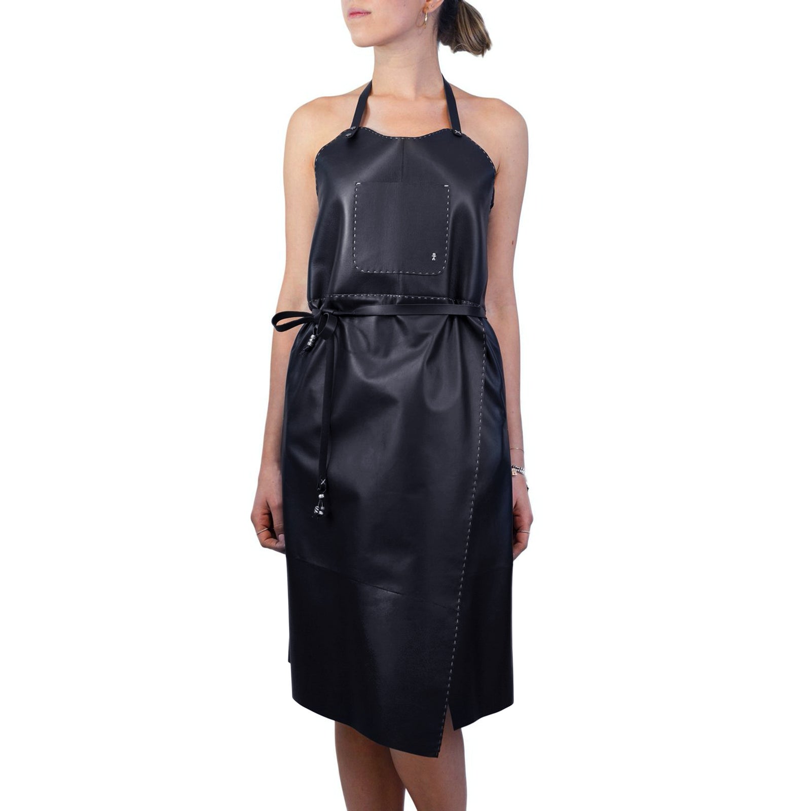 Vestito grembiule in pelle nero HENRY BEGUELIN