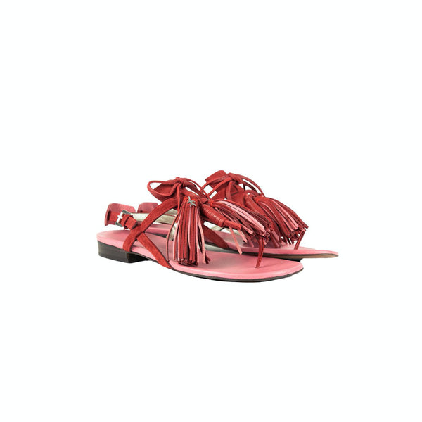 Thong Sandal Nappine Suede Red