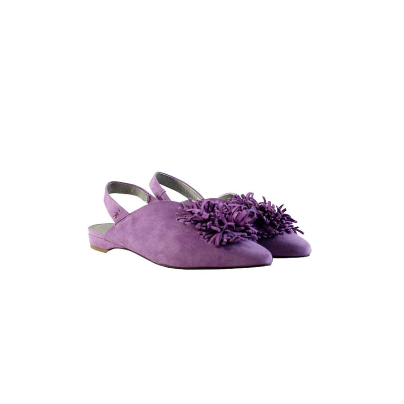 Chanel Flower Sandal Suede Iris