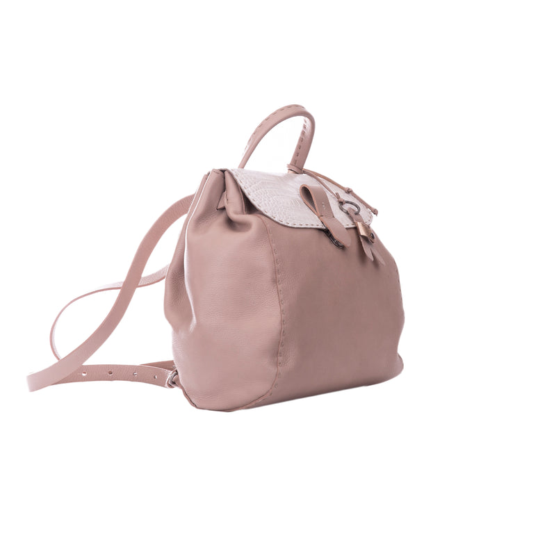 Lia Backpack L Cervo/Printed Croco Pink