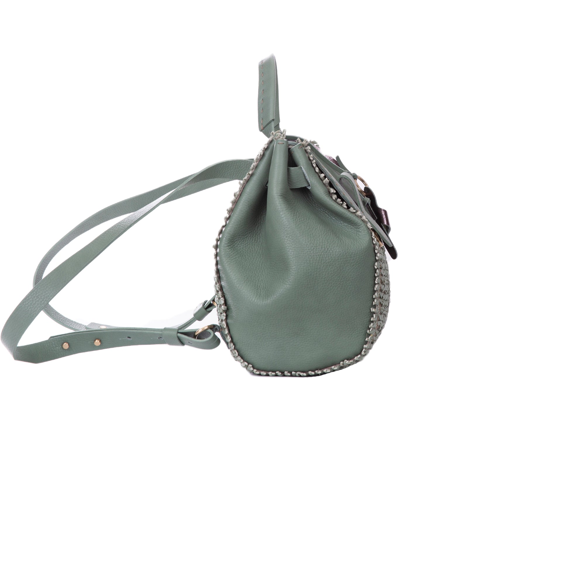 Lia Backpack M Intreccio Rete Sage Green