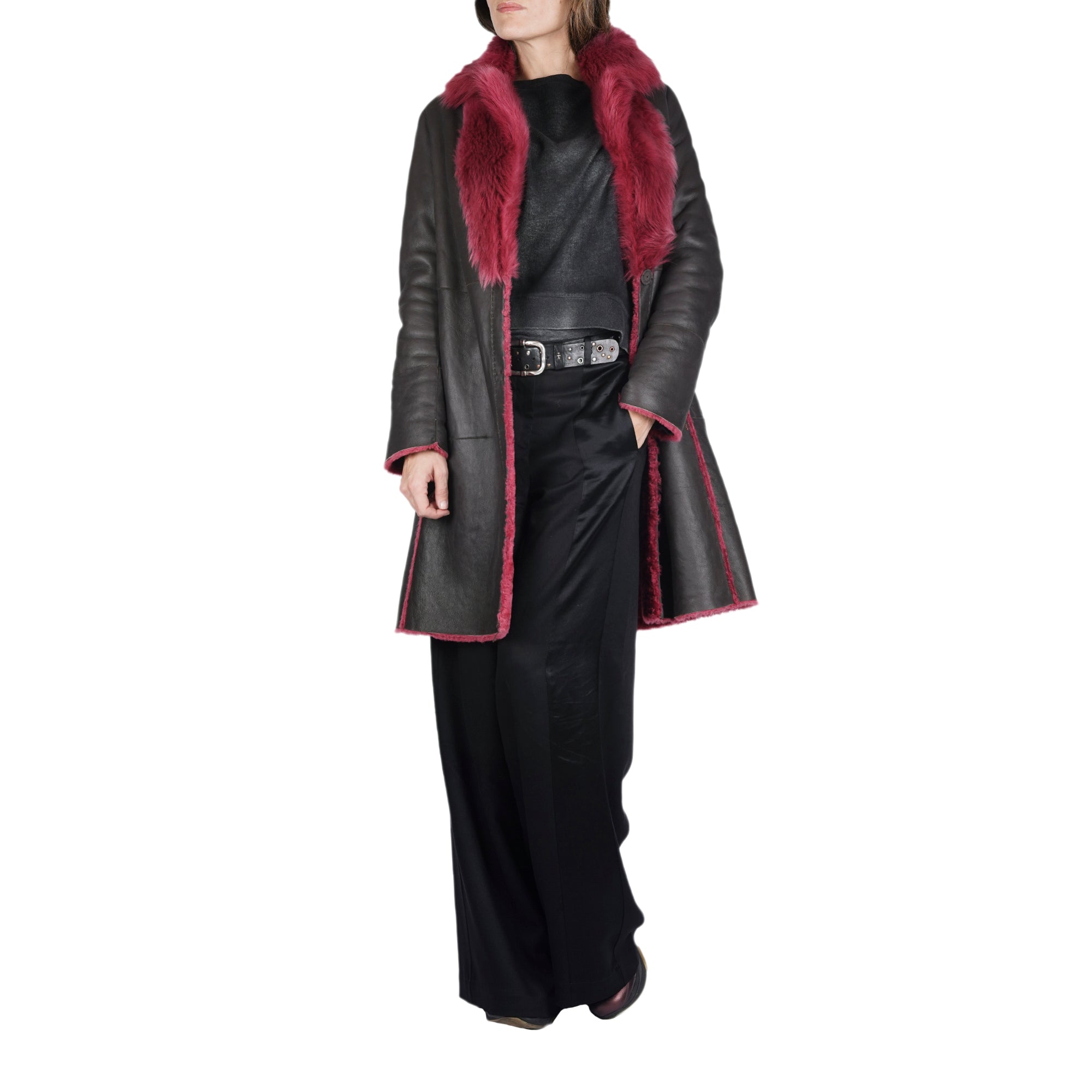 Cappotto shearling reversibile Espresso